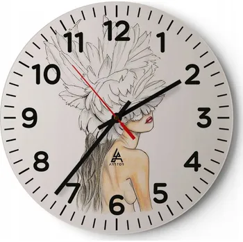 Hodiny Kuchyňské nástěnné hodiny 30x30 Abstrakce Moderní skleněné hodiny Tiché