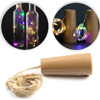 Vánoční dekorace KORKOVÝ KUŽEL DO LÁHVE S LED – DEKORATIVNÍ SVĚTÝLKA