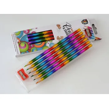 Kresba Pastelky duhové 6 ks + ořezávátko