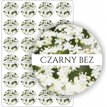 Speciální papír Samolepicí etikety na likéry Arch nálepek KVĚTINY ČERNÝ BEZ
