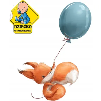 Samolepící dekorace XXL Samolepka na stěnu LIŠKA Balóny 115 x 172 cm