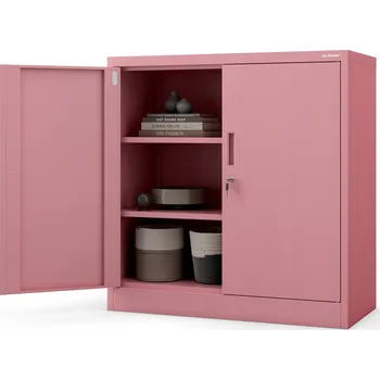 Komoda JAN NOWAK Nízká kovová skříňka/komoda BEATA Fresh Style: Pudrová Růžová