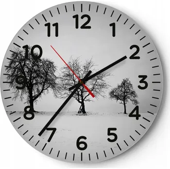 Hodiny Kuchyňské nástěnné hodiny 30x30 Krajina Moderní Skleněné hodiny do obýváku Tiché