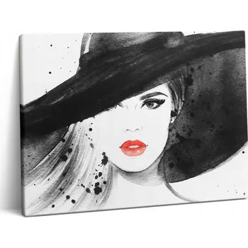 Obraz Obraz na plátně Canvas Do Jídelny Klasický Žena v klobouku a v černém