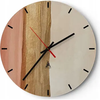 Hodiny Velké nástěnné hodiny 40x40 Abstrakce Skleněné hodiny Kulatý Tiché