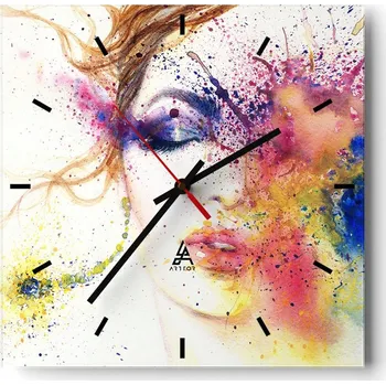 Hodiny Velké nástěnné hodiny 40x40 Abstrakce Skleněné tiché hodiny