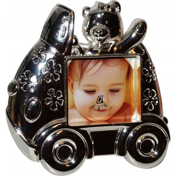 Rám na obraz Rámeček stříbrný na fotku 5x5 cm, motiv miminko, autíčko