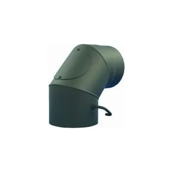 Koleno kouřové silnostěnné (1,5 mm) 125/90 s klapkou a čist. otvorem