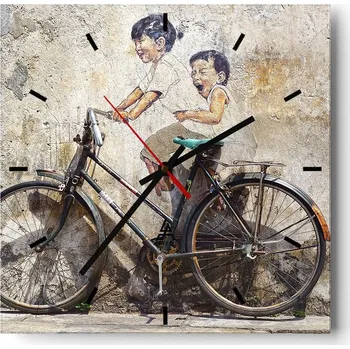 Hodiny Velké nástěnné hodiny 40x40 Abstrakce Skleněné tiché hodiny