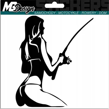 Samolepicí dekorace na vozidlo Samolepka na auto Ryby RYBÁŘ Rybářský prut