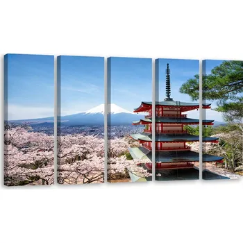 Obraz OBRAZ TRYPTYCH Japonsko Hora Fudži 100x40