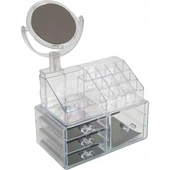 Organizér na kosmetiku VELKÝ ORGANIZÉR NA KOSMETIKU A ŠPERKY 2v1 SE ZRCADLEM