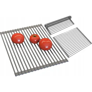 Odkapávač na nádobí Odkapávací podložka Rolmata ocelová Sušák na dřez šedý velký 43x33 cm