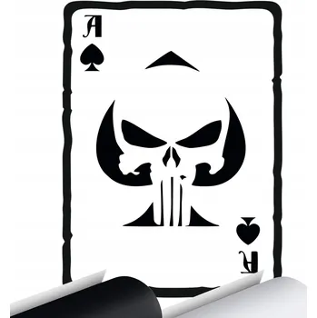 Samolepicí dekorace na vozidlo SAMOLEPKA NA AUTO S KARTOU A LEBKOU PUNISHER, 10X8 cm