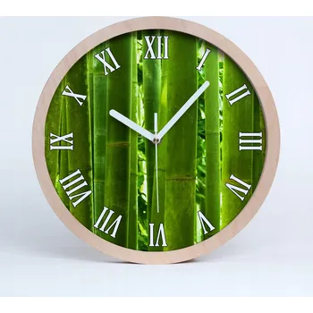 Hodiny Dřevěné nástěnné hodiny kulatý bambusové fi 30 cm