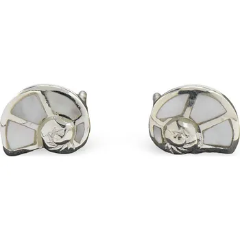 Náušnice ORIENTAL Stříbrné náušnice puzetky ulita, bílá perleť (Ag 925/1000; 0,75 g)