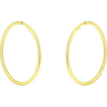 Náušnice Leru Zlaté náušnice kruhy hladké tenké Náušnice: Ø 21 mm (váha 1,40g)