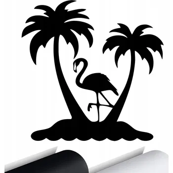Samolepicí dekorace na vozidlo NÁLEPKA na auto PALMY OSTROV PLAMEŇÁK 15x15 cm