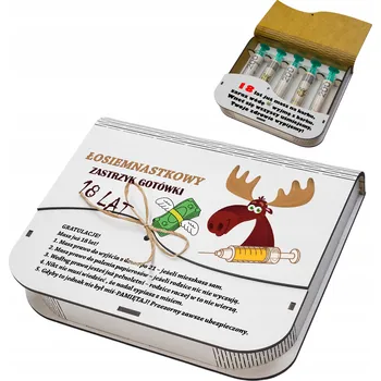 Dárková krabička Finanční injekce pro krabička k 18. NAROZENINÁM, ZÁBAVNÝ DÁREK