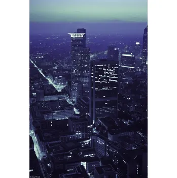 Obraz Plakát Panorama města za soumraku bez rámu 20 x 30 cm