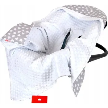 Dětská deka BabyLux Zavinovací deka do autosedačky bílá/srdíčka