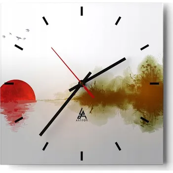 Hodiny Velké nástěnné hodiny 40x40 Orientální skleněné hodiny Tiché