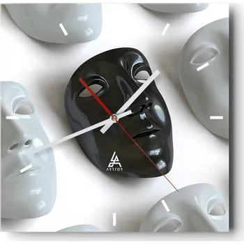 Hodiny Velké nástěnné hodiny 40x40 cm Umělecké skleněné hodiny Čtvercové Tiché