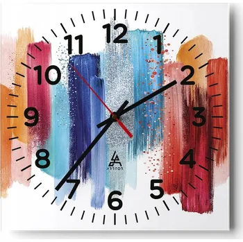 Hodiny Nástěnné hodiny do obýváku 40x40 Abstrakce Tiché hodiny Skleněné hodiny Bez hlučnosti