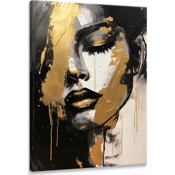 Obraz Obraz na zeď Moderní Zlatý PORTRET Ženy Glamour Styl 40x50