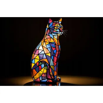 Plakát Plakát Kočičí vitráž bez rámu 91,5 x 61 cm