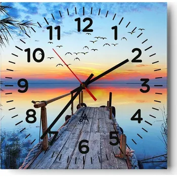 Hodiny Nástěnné hodiny do obýváku 40x40 Krajina Bezhluczne Skleněné hodiny Tiché