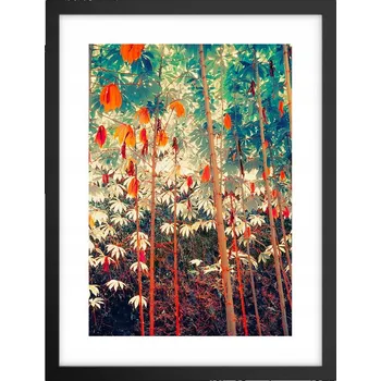 Obraz Obraz plakát v černém rámu do obýváku 30x40 les příroda plakáty na zeď