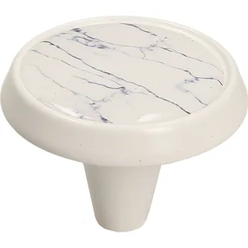 Nábytkové kování Nábytková úchytka GAMET GU09 bílá matná + světlý mramor