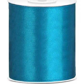 PartyDeco Stuha saténová tyrkysová 100 mm x 25 m