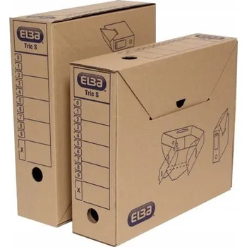 Archivační box Archivační krabice Elba s víkem, hnědá