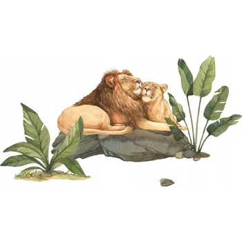 Samolepící dekorace NÁLEPKY NA ZEĎ PRO DĚTI ZVÍŘATA SAFARI LVI