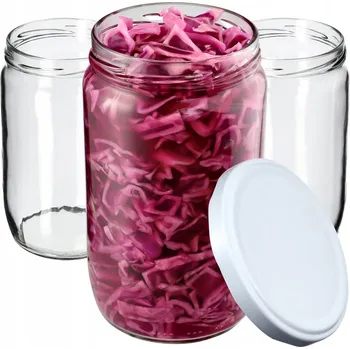 Sklenice 8x SKLENĚNÁ ZAVAŘOVACÍ SKLENICE 720ml NA ZAVAŘENINY ŠROUBOVACÍ VÍČKA FI82