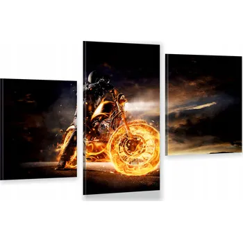 Obraz TRYPTYCH OBRAZ NA ZEĎ motor oheň plameny