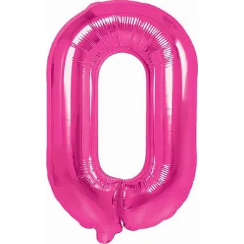 Balónek BALÓNEK TMAVĚ RŮŽOVÝ ČÍSLICE ČÍSLO 0 RŮŽOVÝ 40 CM