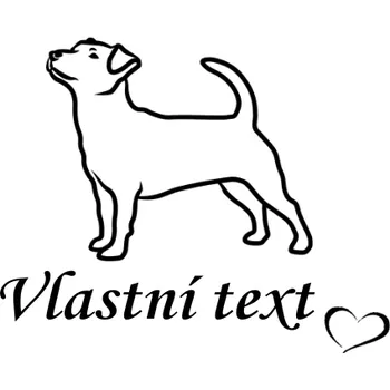 Nášivka Nažehlovací nápis s motivem plemene - Jack russell terier Vzor: 8, Potisk: černá, Motiv: tlapka