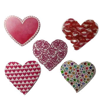 samolepka Samolepky - valentýnská srdíčka V (sada 5 ks)