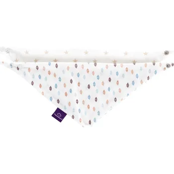 TRÄUMELAND Bandana Bib 2 ks Dreiecke bunt & Sternchen Beige