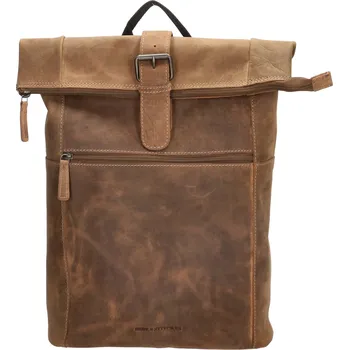turistický batoh Kožený unisex batoh Hide & Stitches Idaho - hnědý 19L