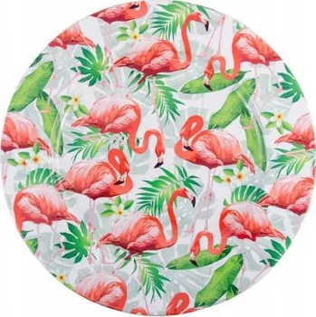Kulatý tác PLAMEŇÁCI dekorace tropický motiv 33 cm