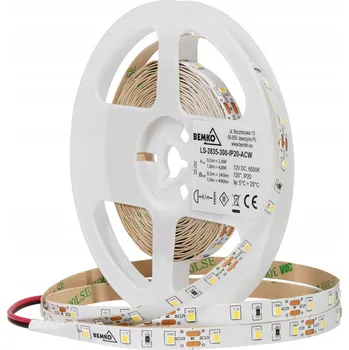 LED páska LED pásek 2835-300 studená bílá 12V 5m IP20 Bemko