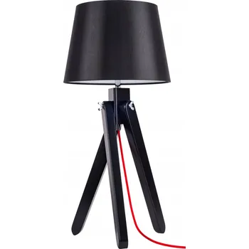 Lampička NOČNÍ LAMPA STOLNÍ ČERNÁ DEKORATIVNÍ STÍNÍTKO ČERNÉ E27 LED