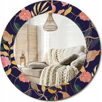 Zrcadlo Zrcadlo s potiskem do koupelny ložnice obývacího pokoje Akvarelové rostliny 50 cm