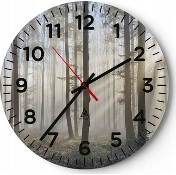 Hodiny Nástěnné hodiny do obýváku 40x40 Krajina Kulatý Skleněné hodiny Loft Tiché