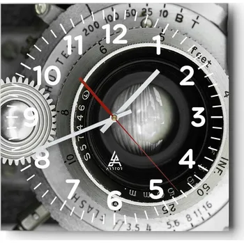 Hodiny Nástěnné hodiny do obýváku 40x40 Fotoaparát Tichý chod Hodiny na skle Bez hlučnosti