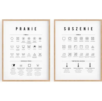 Obraz Plakát Plakáty Sada do Prádelny 30x40 bez rámu 30 x 40 cm